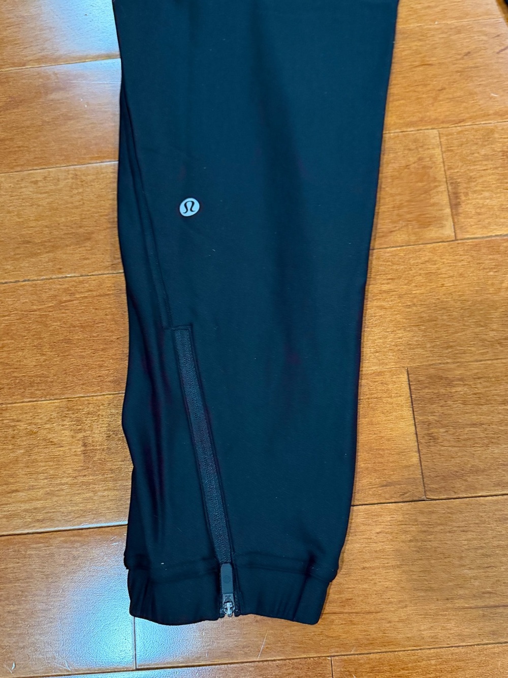 Lululemon Black Elastic Waist Zip Cuffs Adapted State High Rise Joggers Pants 6 - Picture 5 of 6